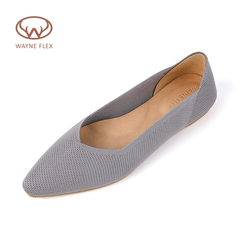 韦恩Wayne Flex环保飞织时髦优雅3D立体镂空平底鞋女1213