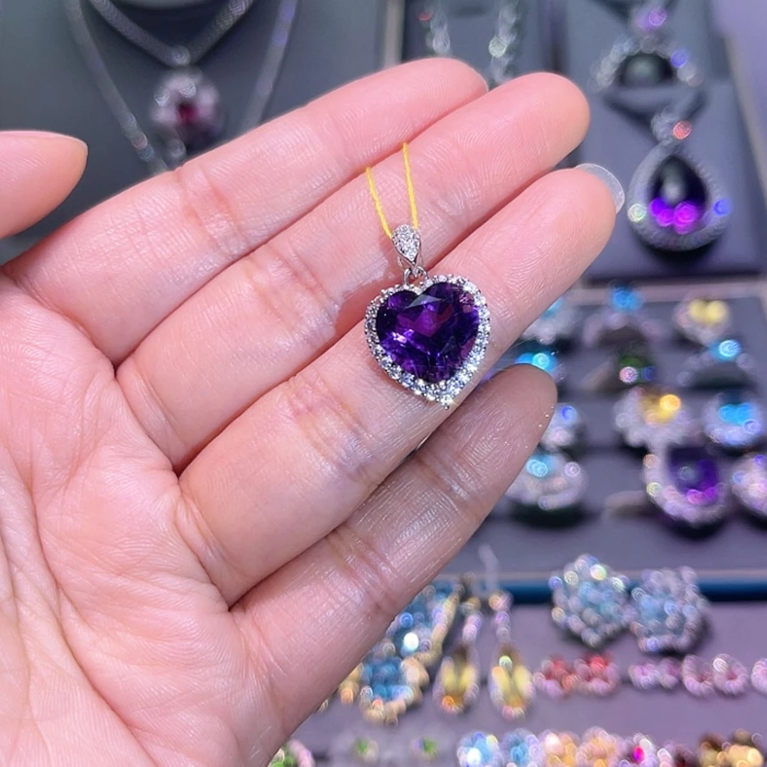 【闪购商品】紫晶吊坠(赠链)银S925镶嵌