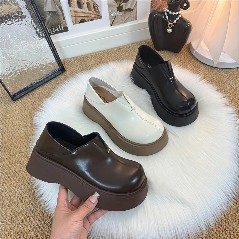 厚底增高乐福鞋2025春季新款英伦风时尚百搭博肯鞋一脚蹬两穿单鞋