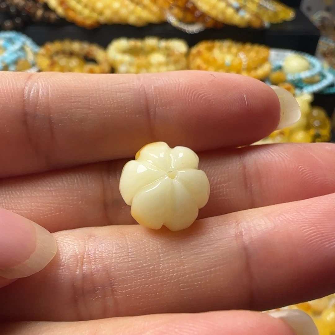 蜜蜡未镶嵌颈饰白蜡南瓜珠