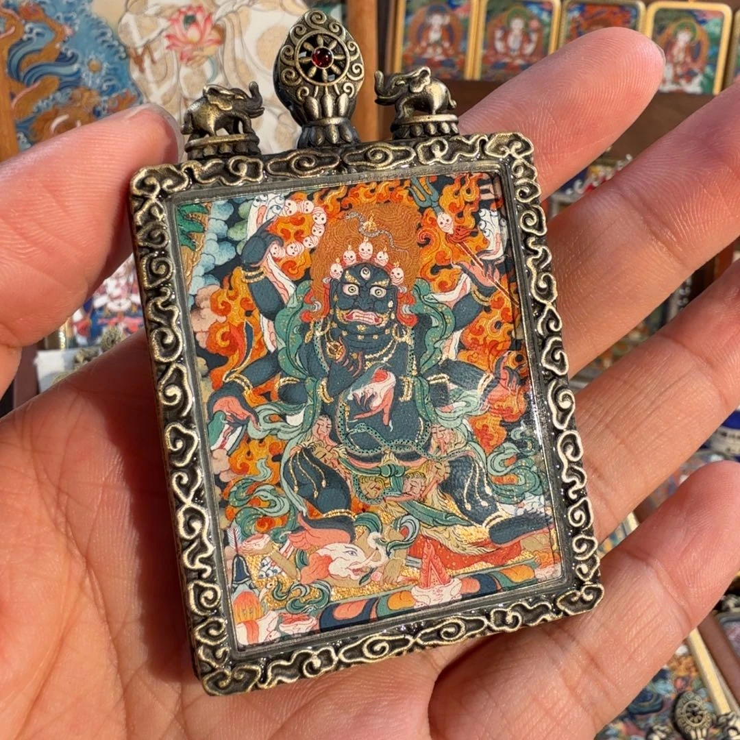 吊坠大黑天 纯手绘