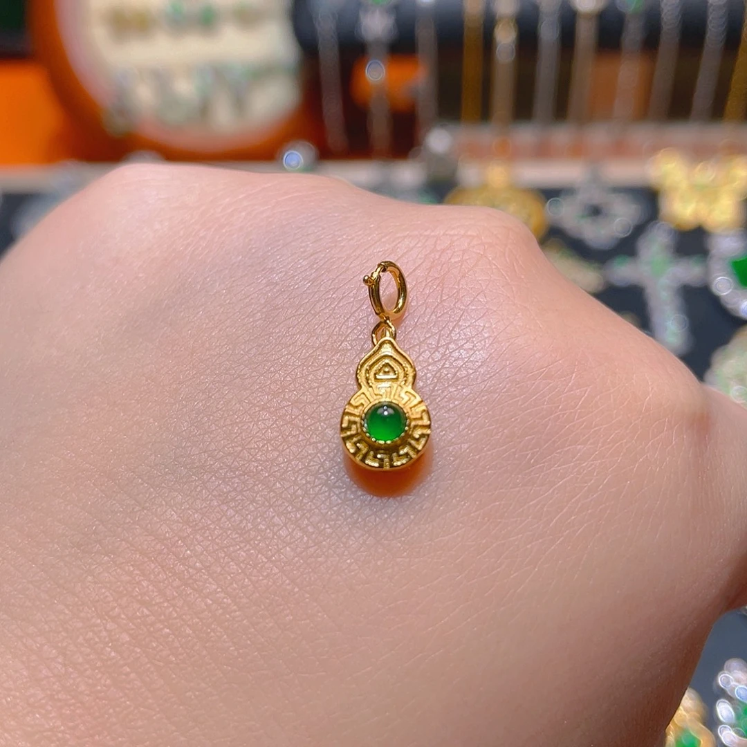 翡翠银S925镶嵌吊坠(不含链)