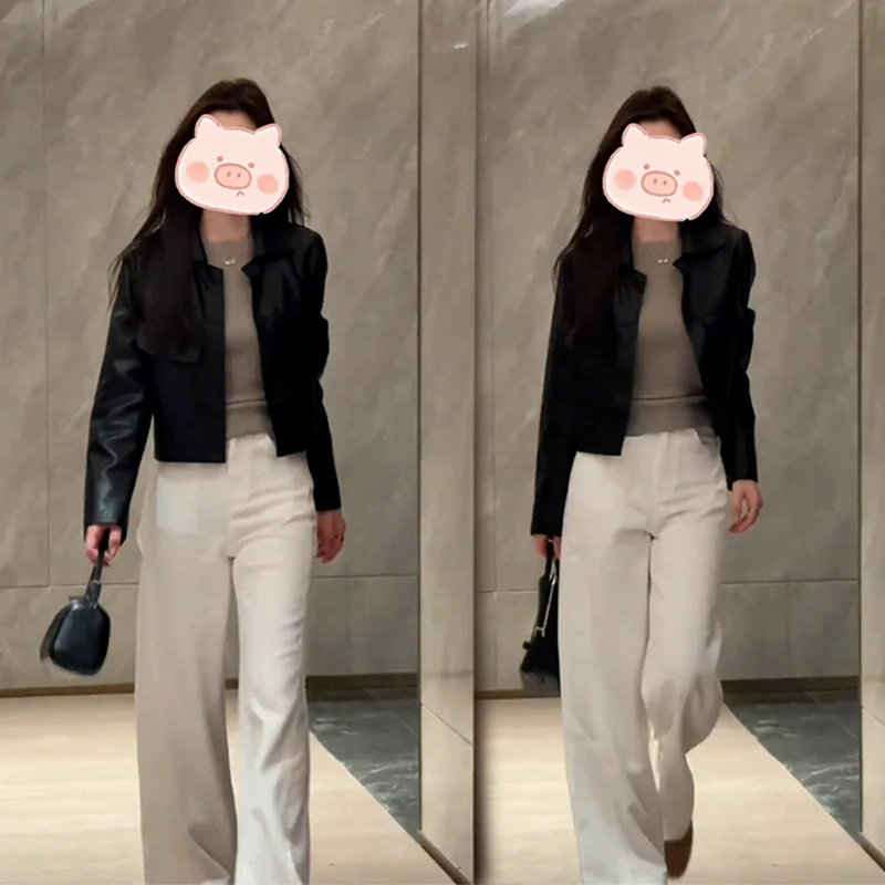 皮衣2025秋季新款皮衣外套女时尚百搭短款机车pu皮夹克女皮外套女