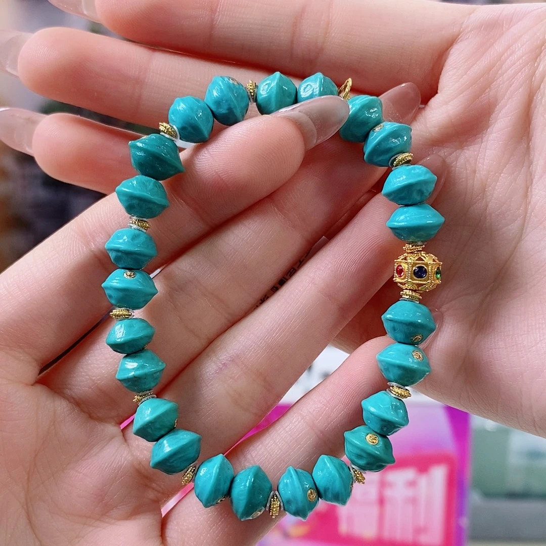 绿松石银S925镀金镶嵌珠宝奇石