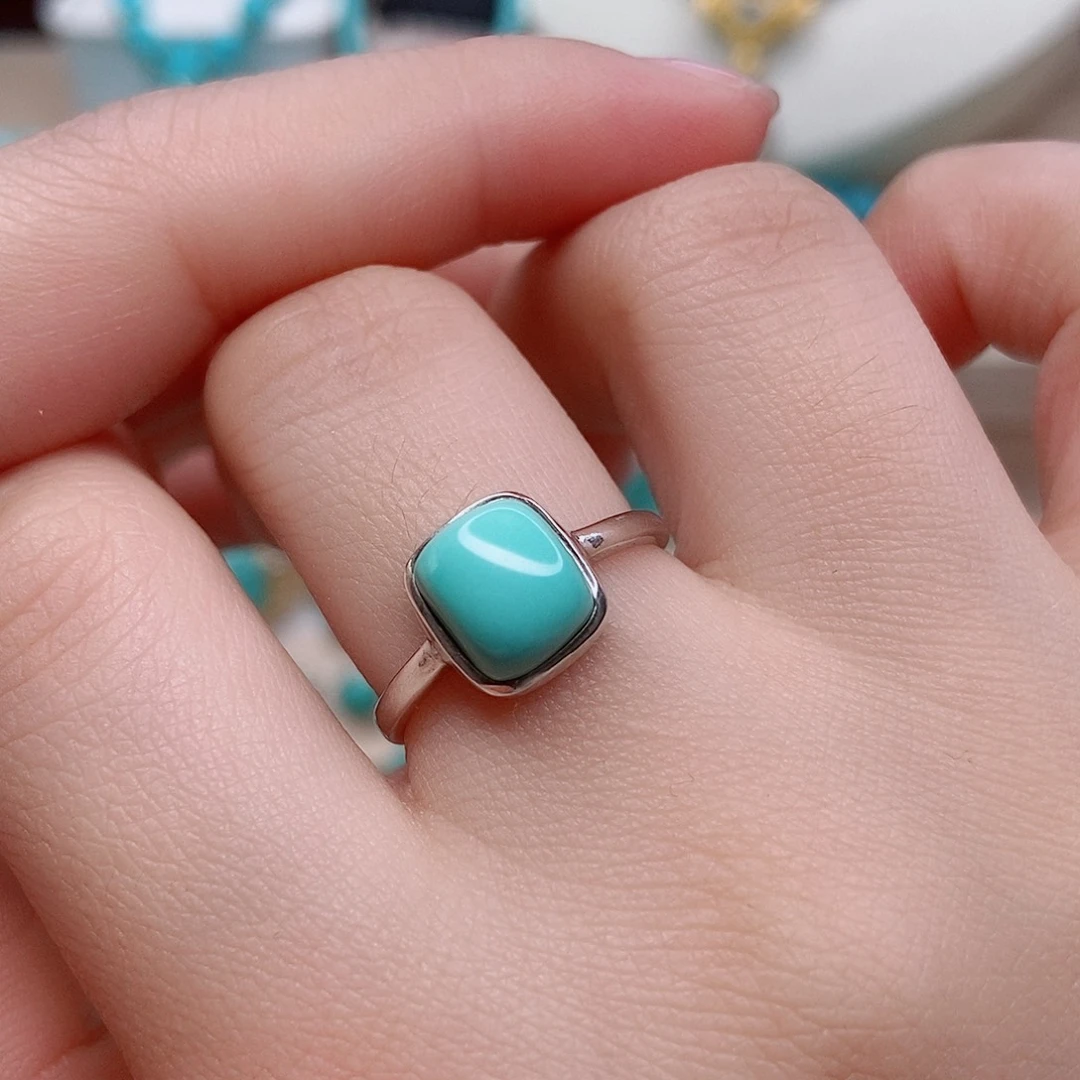 绿松石戒指银S925镶嵌