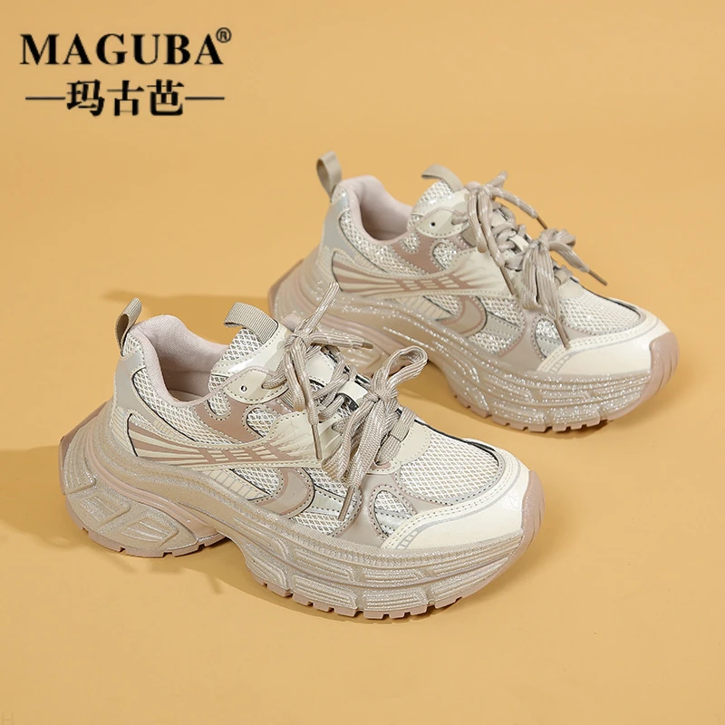 MAGUBA/玛古芭轻奢老爹鞋女新款潮流厚底增高运动鞋户外登山女鞋