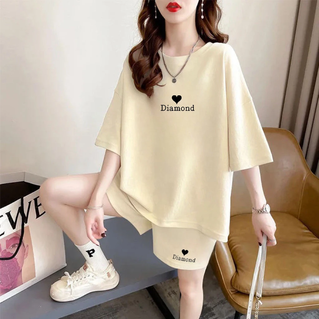 外贸清仓大码女装胖妹妹显瘦夏装短袖短裤套装2025夏装搭配一整套