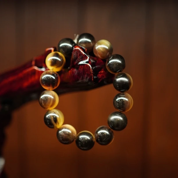 【半山半水】西藏天然黑驴蹄子半山半水单圈民族风文玩手串20m