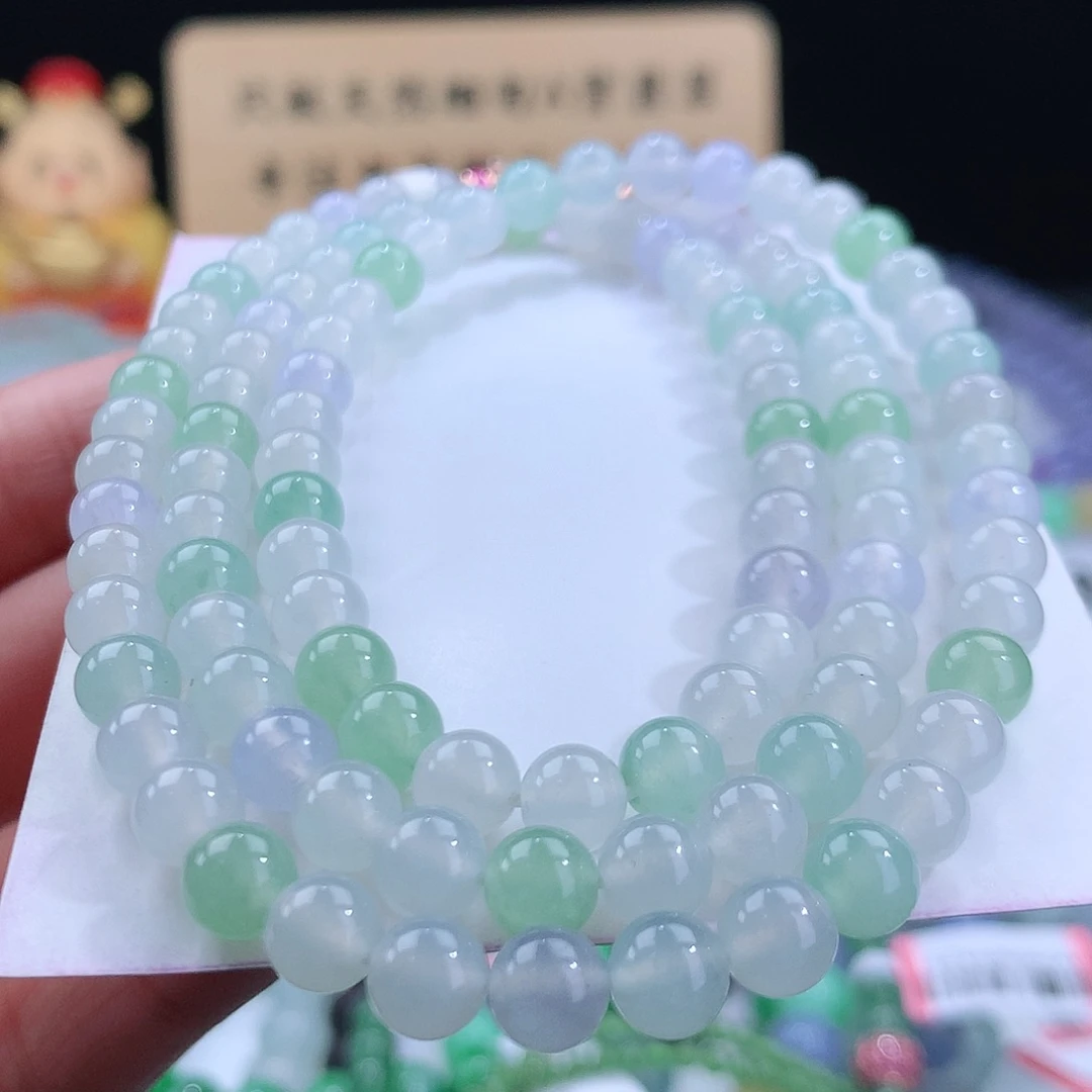 翡翠项链未镶嵌卡6mm