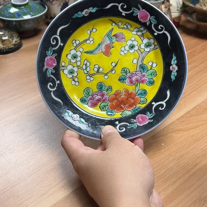 瓷交趾釉喜上眉梢 碟