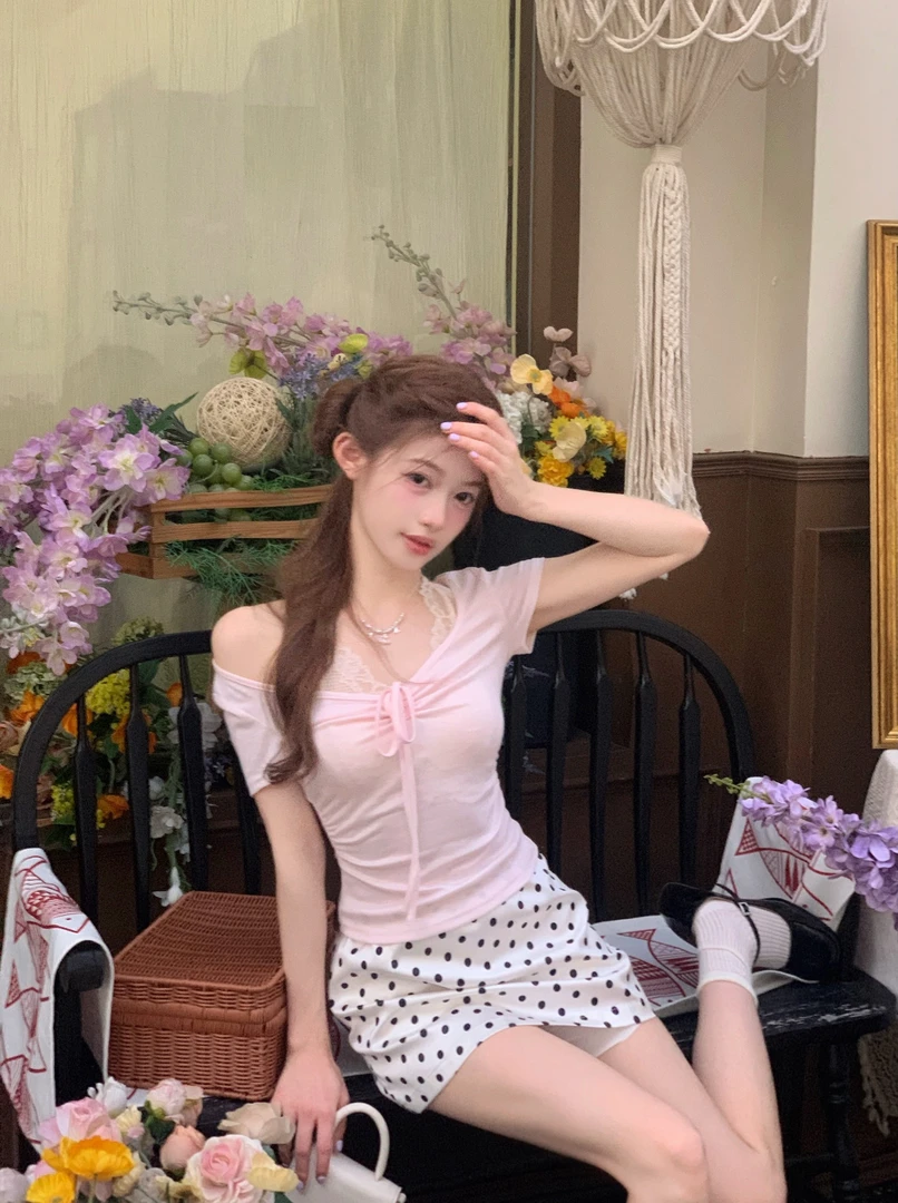 白水女 基础氛围感 甜美可爱少女风套装B50752526 B50550908