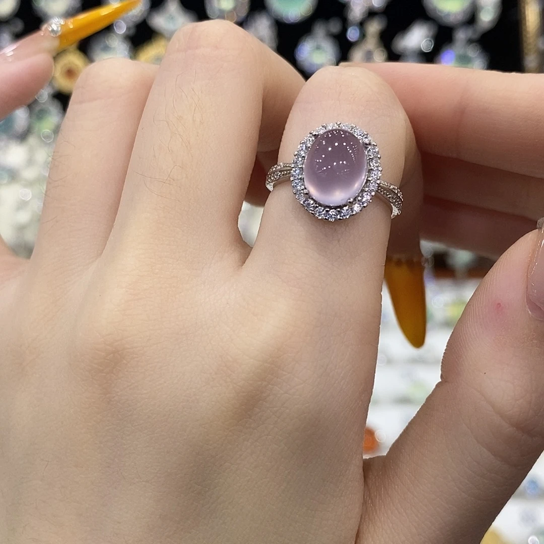 萤石戒指银S925镶嵌