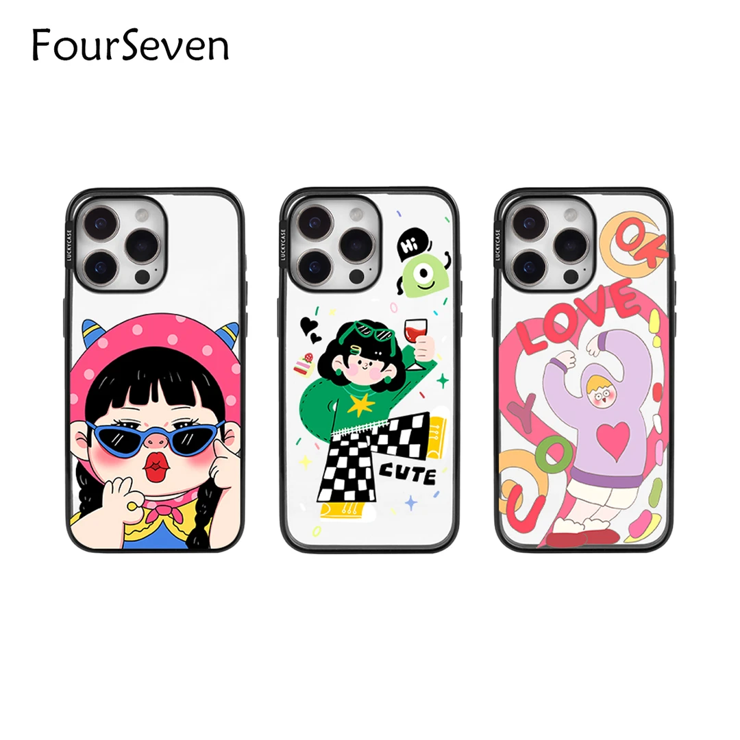 【墨镜女孩】适用苹果16-14/13轻薄亚克力防摔手机壳