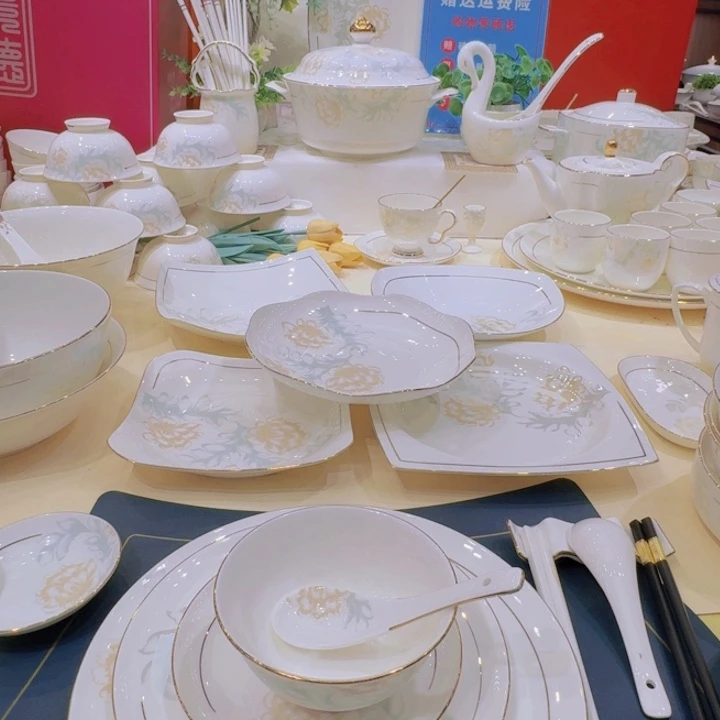 45%以上骨粉骨瓷景德镇描金清雅单买