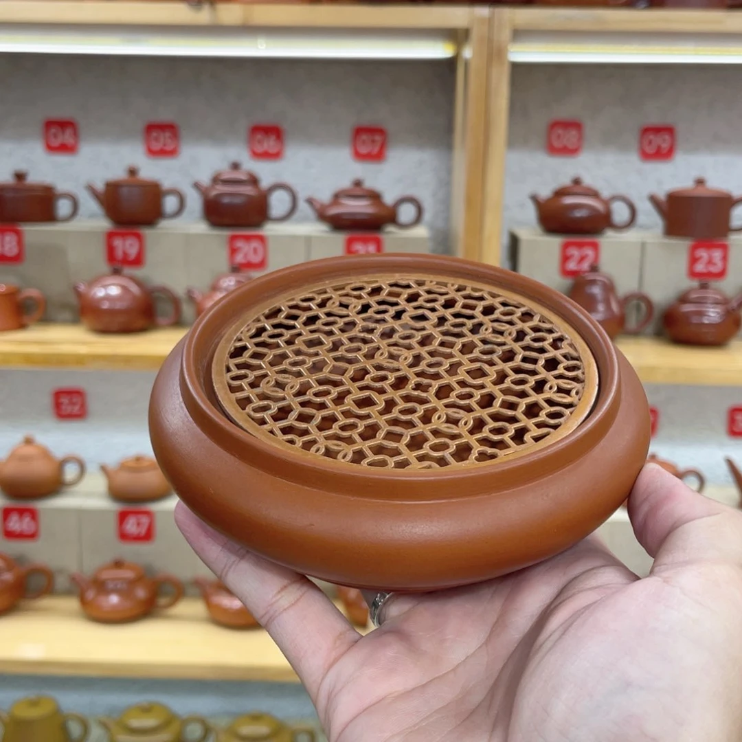 茶壶紫砂镂空壶承内直径10厘米外直径13