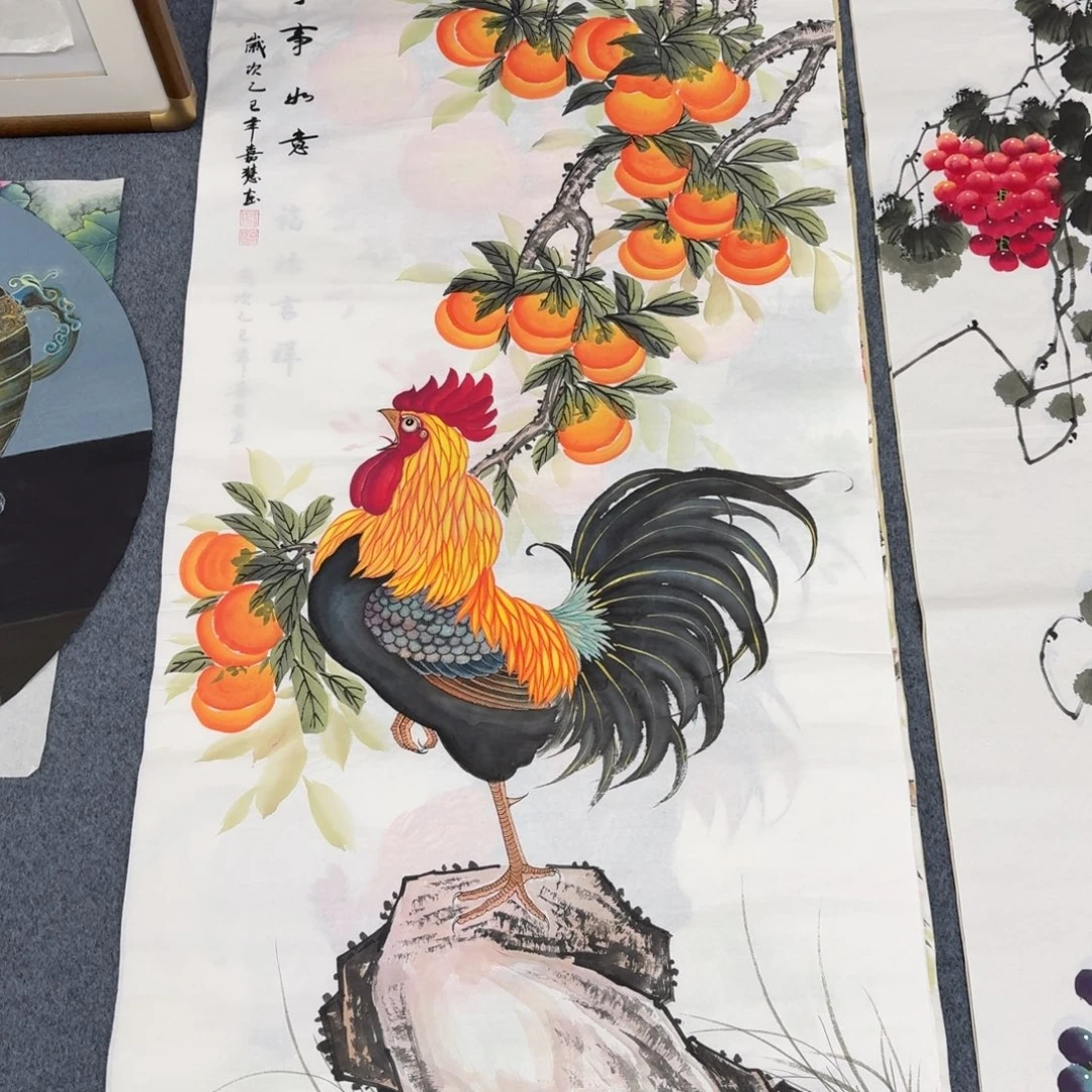 国画四尺尺寸70X140纯手绘作品