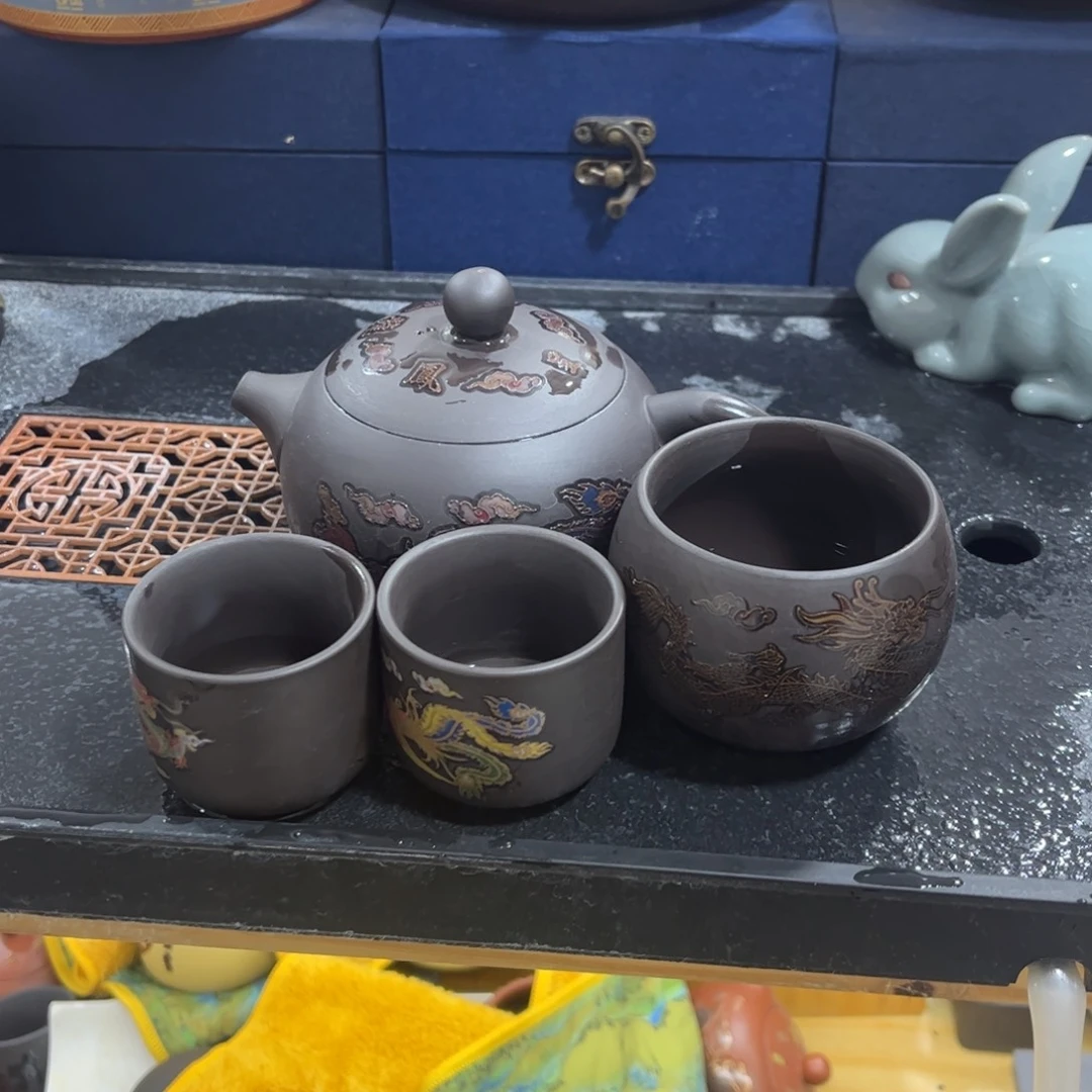 茶杯紫砂紫砂壶一壶3杯加茶盘