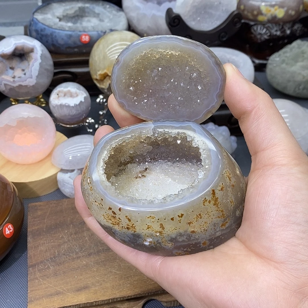 紫晶摆件未镶嵌聚宝盆