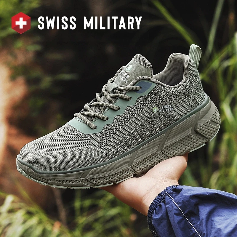 瑞士军工SWISS MILITARY户外徒步跑步夏季透气网面时尚百搭运动鞋