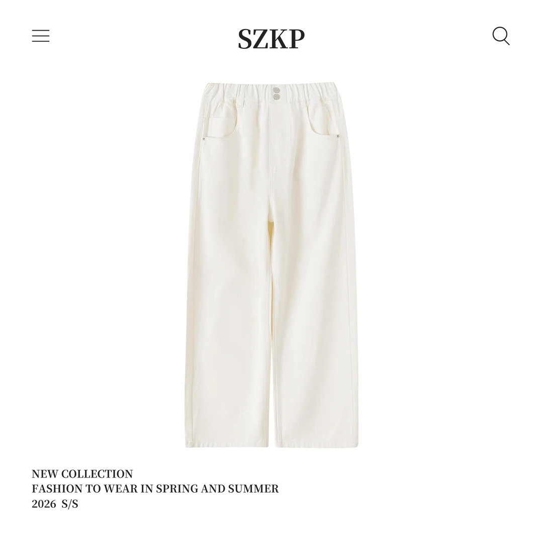 SZKP春季女童牛仔裤子中大童儿童简约百搭休闲直筒裤JMKC550368