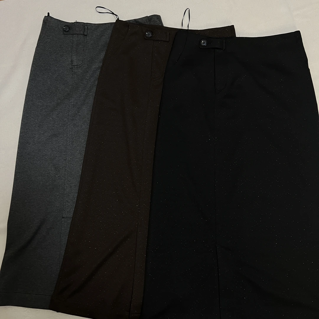 NO退NO换，长度90短码开叉直筒半身裙