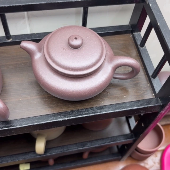 茶壶紫砂原矿半手工天青泥仿古200cc