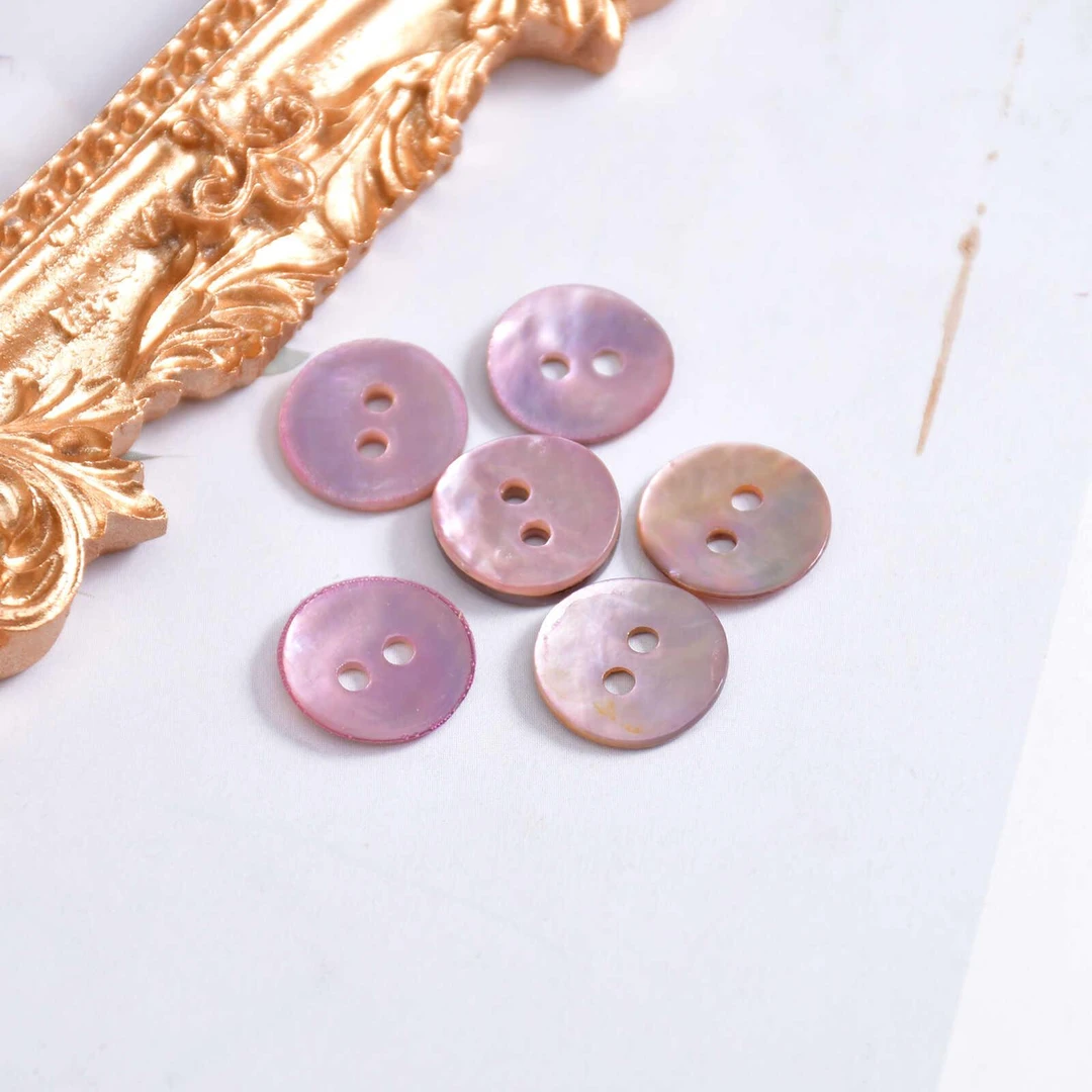 紫色葡萄浅紫色日本进口马氏贝天然贝壳纽扣衬衫扣子两眼