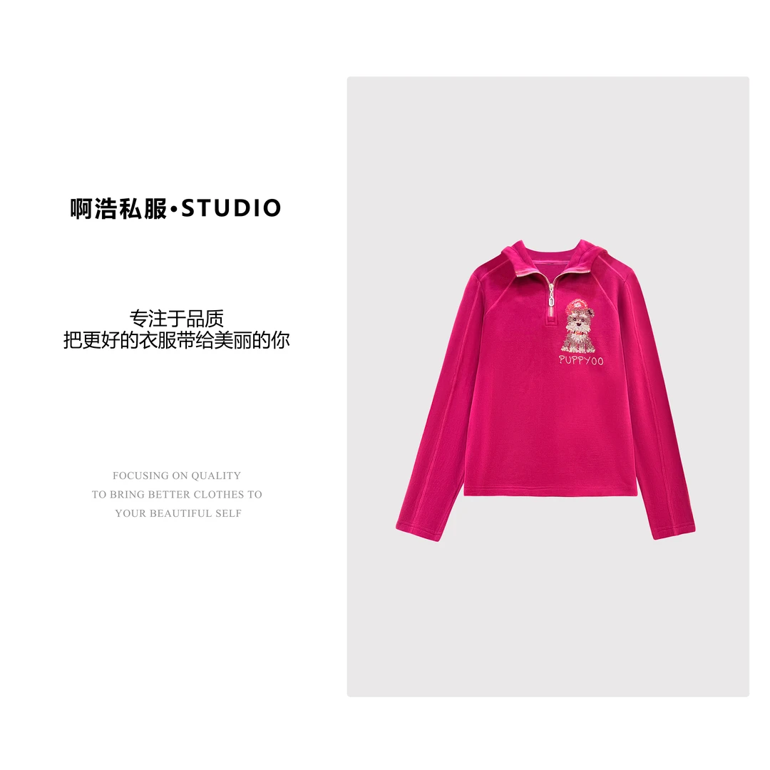 【啊浩私服】冬季新款时尚烫钻百搭休闲上衣#3099