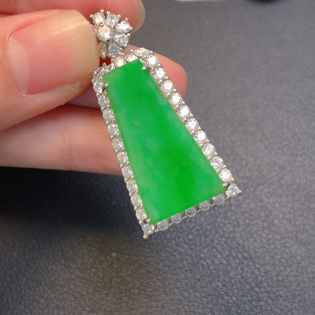 翡翠银S925镶嵌吊坠(不含链)