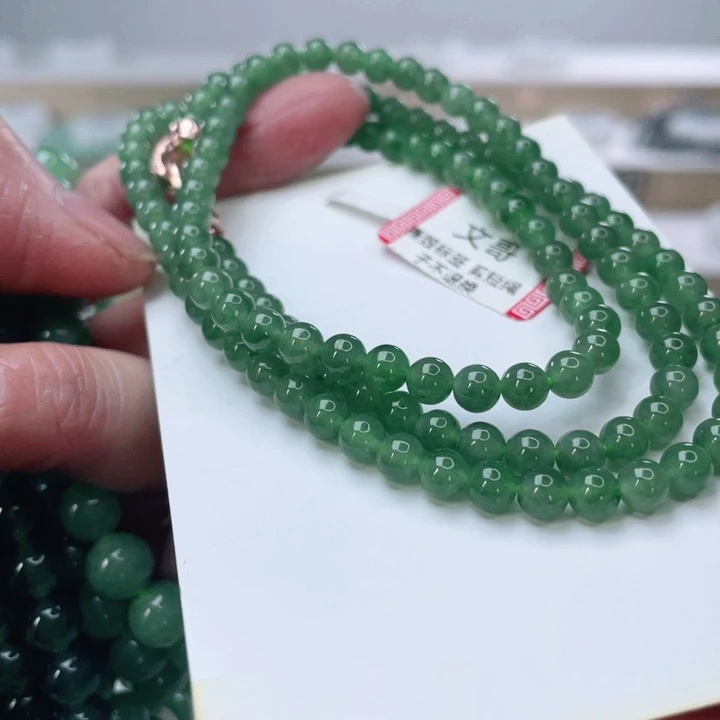 翡翠未镶嵌手链天然翡翠项链5mm