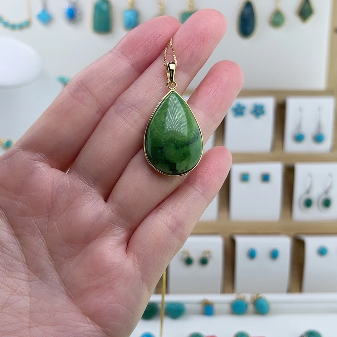 绿松石银S925镶嵌颈饰