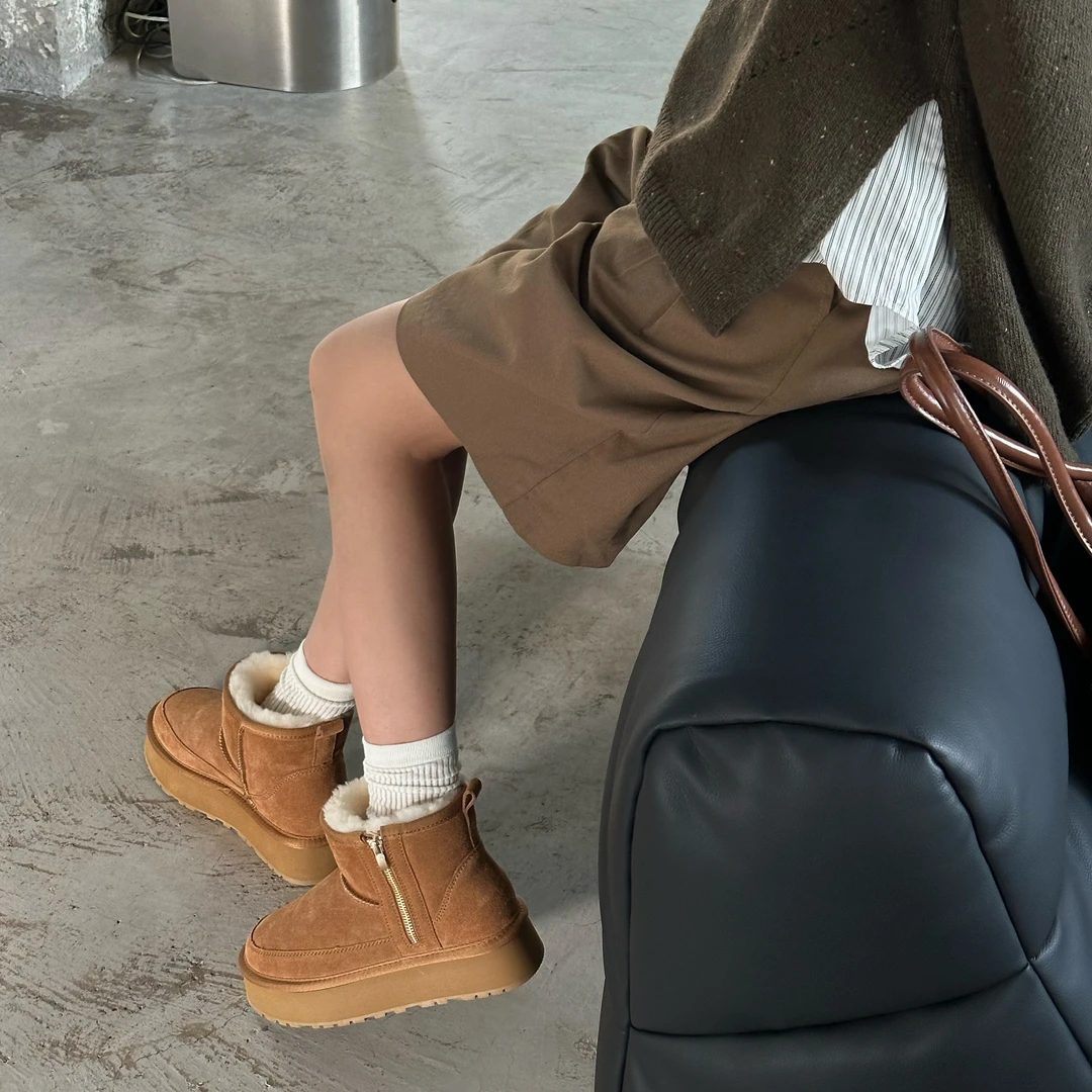 244600新款厚底保暖侧拉链款雪地靴