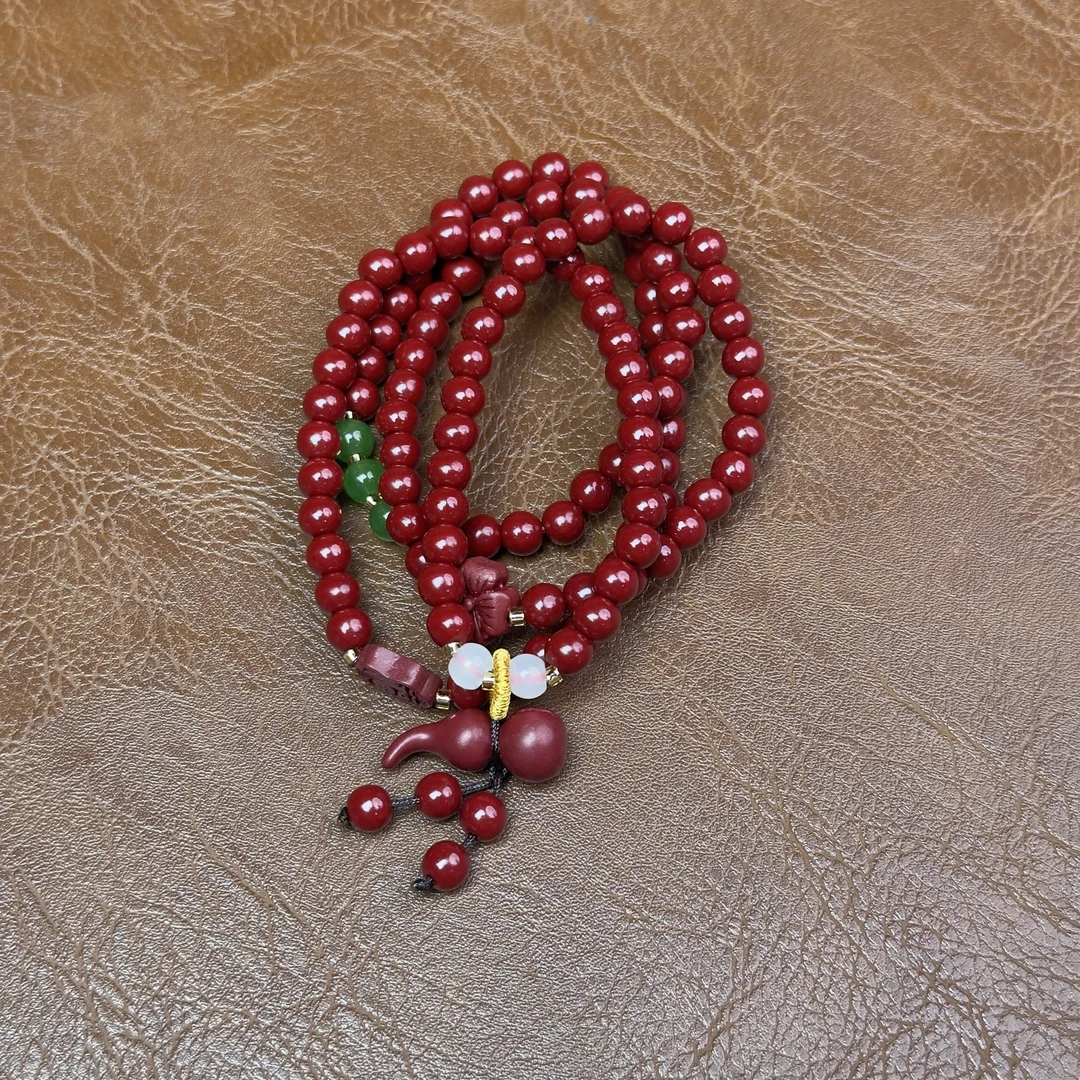 天然辰砂精品朱砂手串（无礼盒）K291