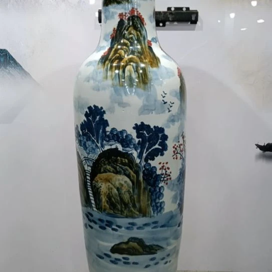 瓶手绘源远流长1.6米一对