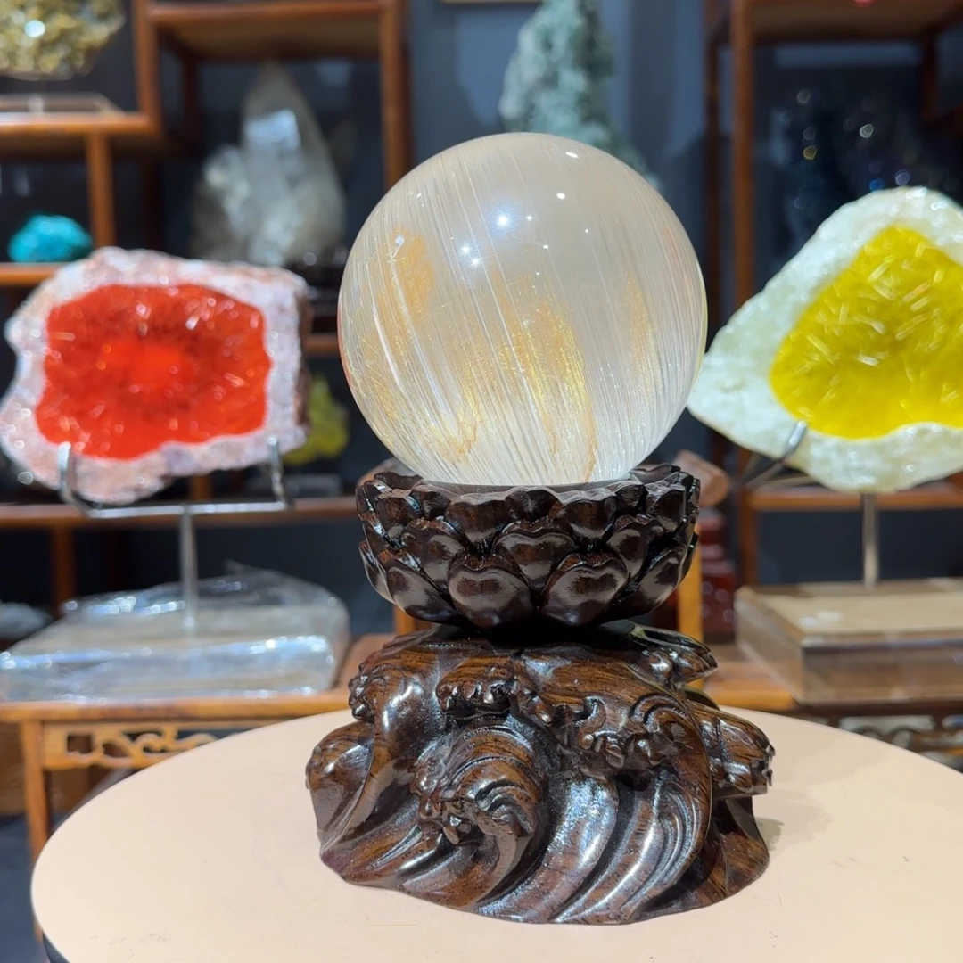 太****石材巴西水晶球发晶