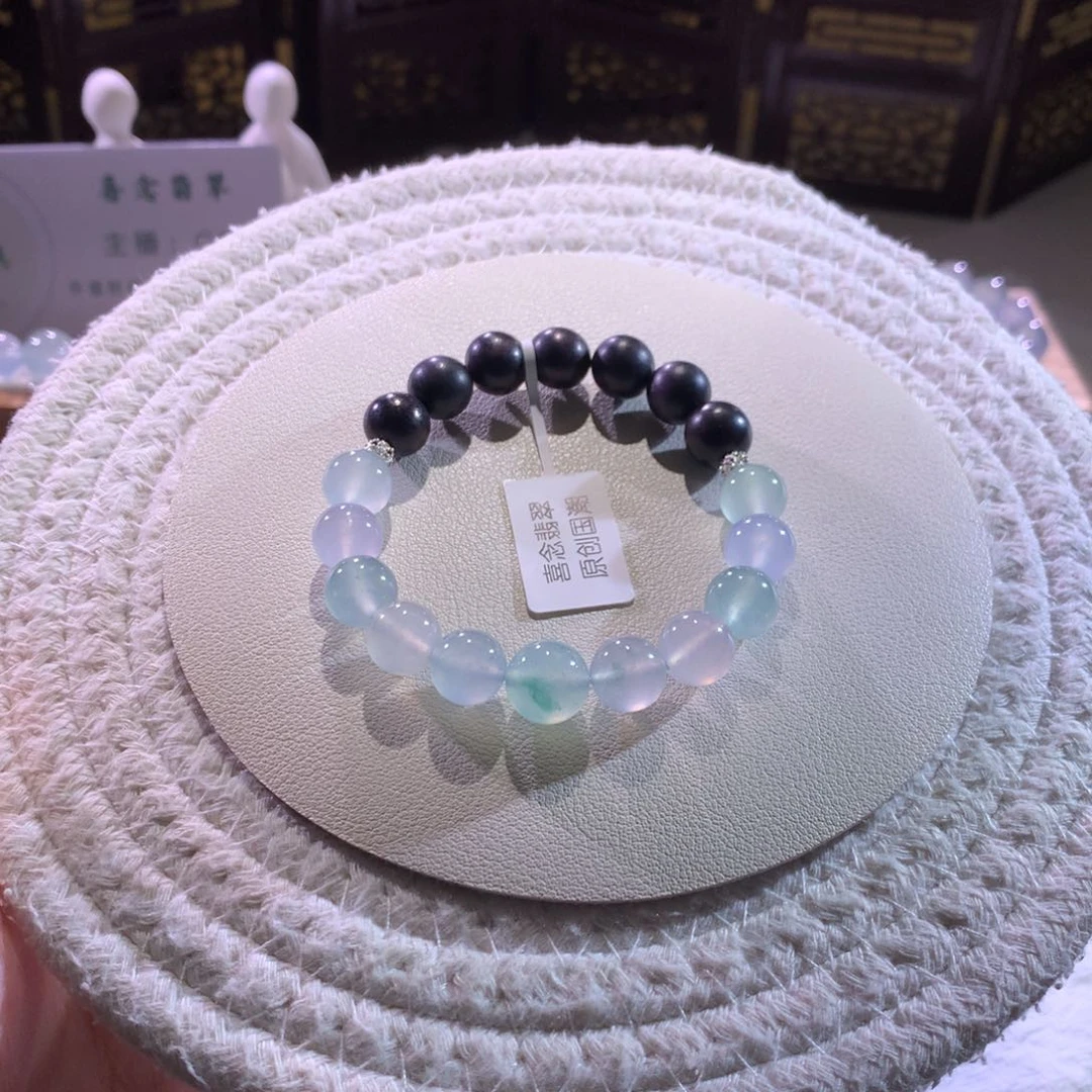 散珠翡翠天然缅a糖果手串