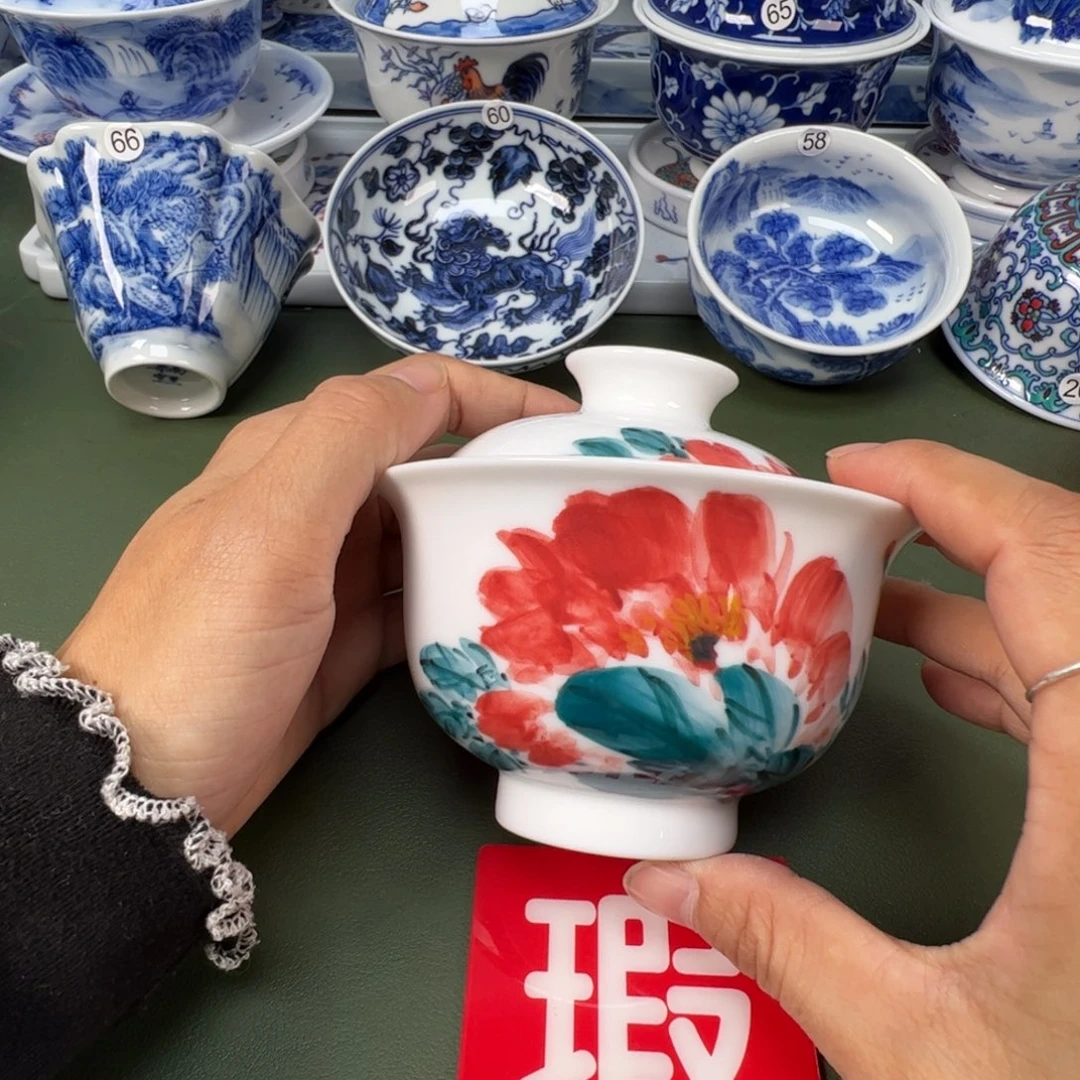 陶瓷景德镇纯手工纯手绘茶具木木61