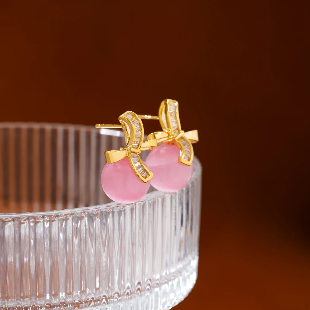 铜合金耳饰 气质轻奢时尚百搭精致镶嵌精美耳环PT0487