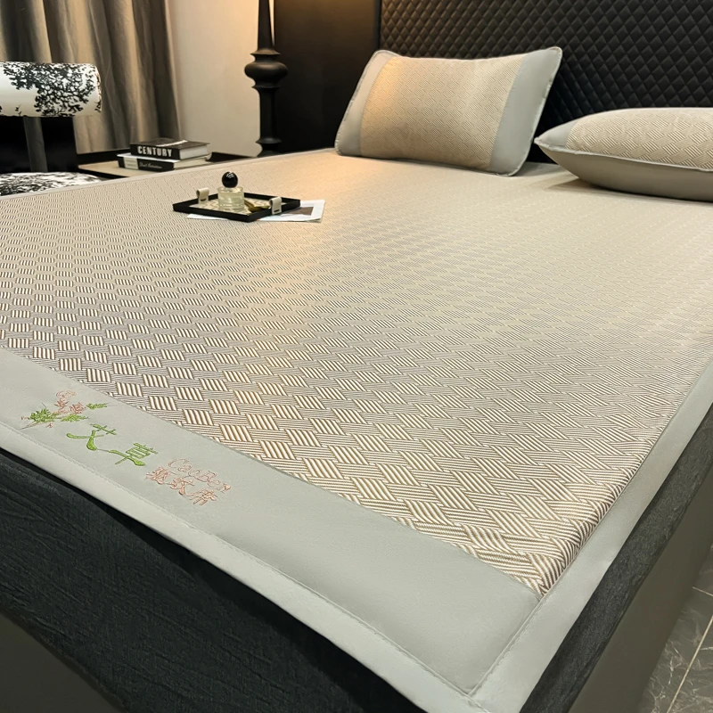 夏季凉感艾草冰藤凉席冰丝席高级感凉而不冰透气空调软席子可水洗