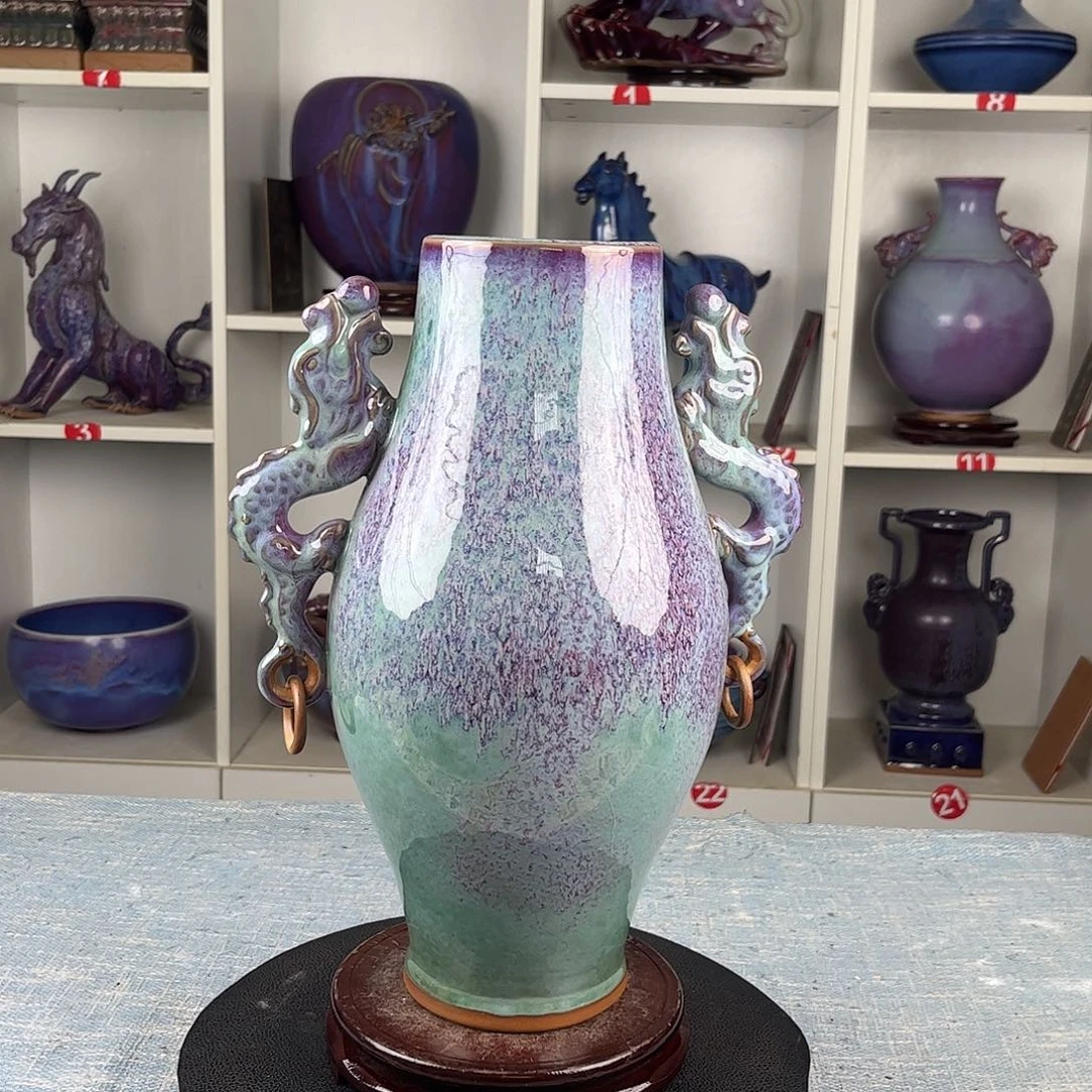 瓷片双龙瓶大师作品