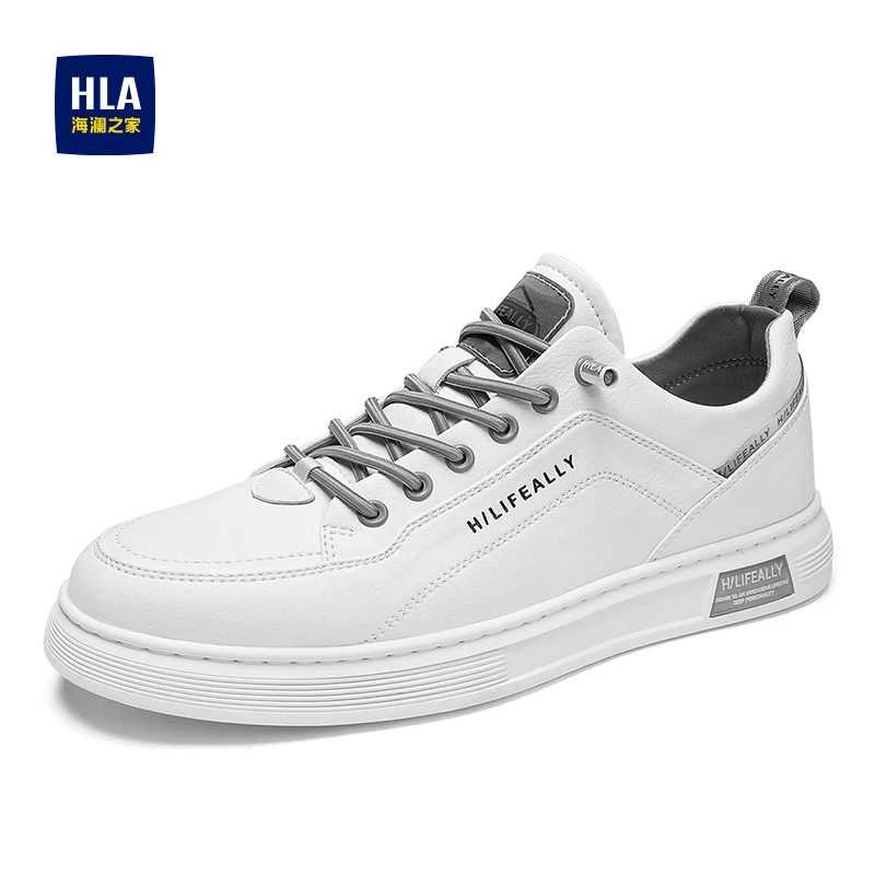 HLA/海澜之家男鞋秋季新款休闲板鞋男士潮流懒人一脚蹬百搭小白鞋