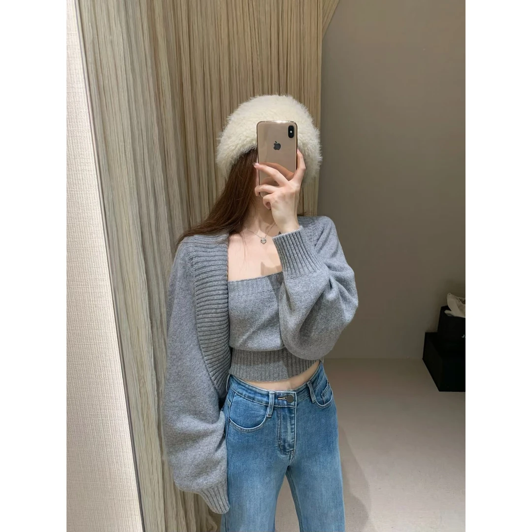 新款两件套女秋冬毛衣