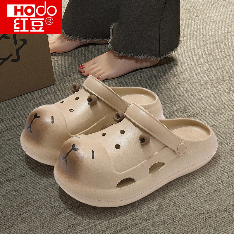 Hodo/红豆儿童可爱卡皮巴拉洞洞鞋女童夏季3-12岁eva外穿凉拖鞋男