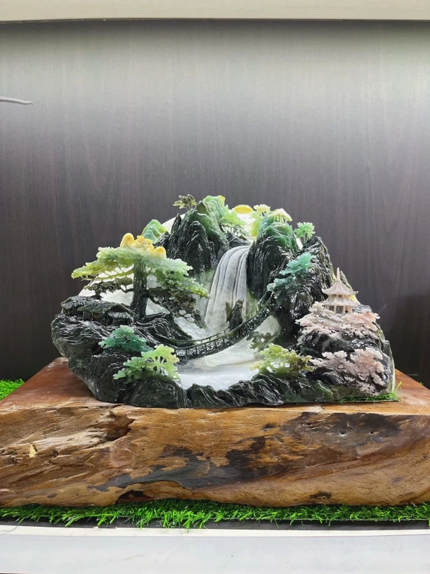 天然家居摆件山水摆件适合电视柜玄关书房