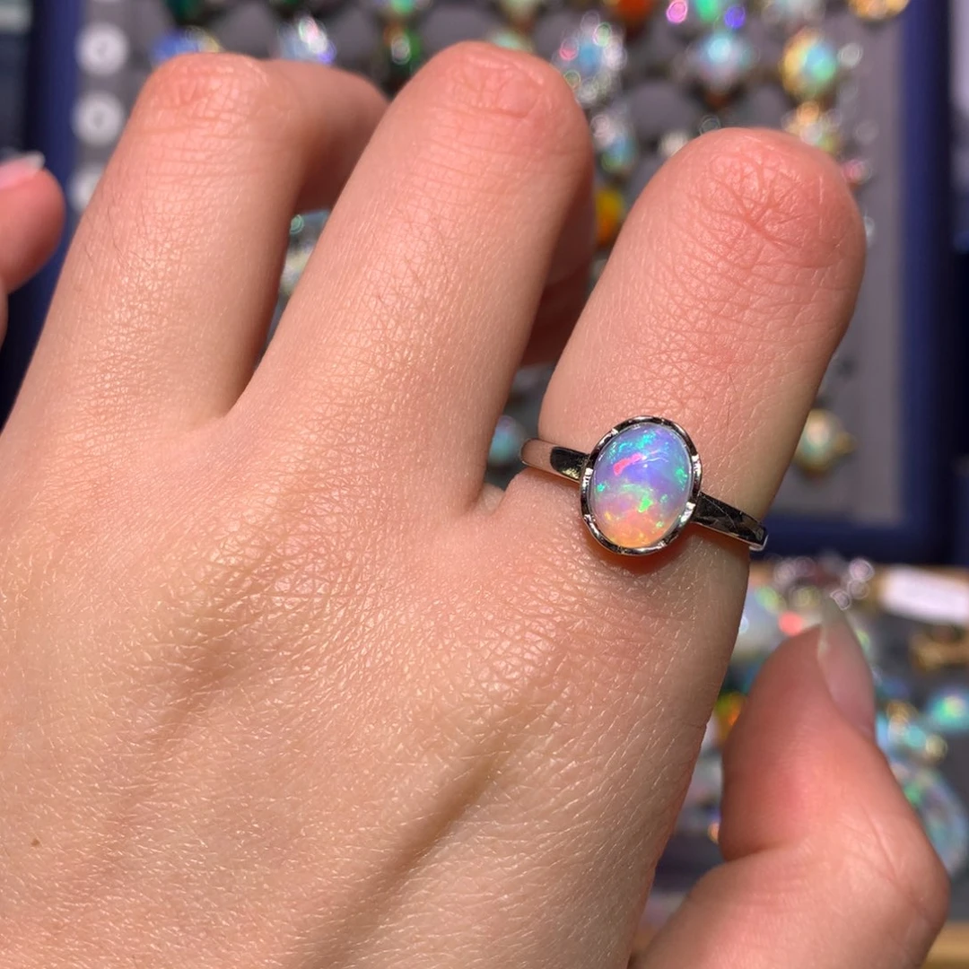 银S925镶嵌欧泊戒指款式