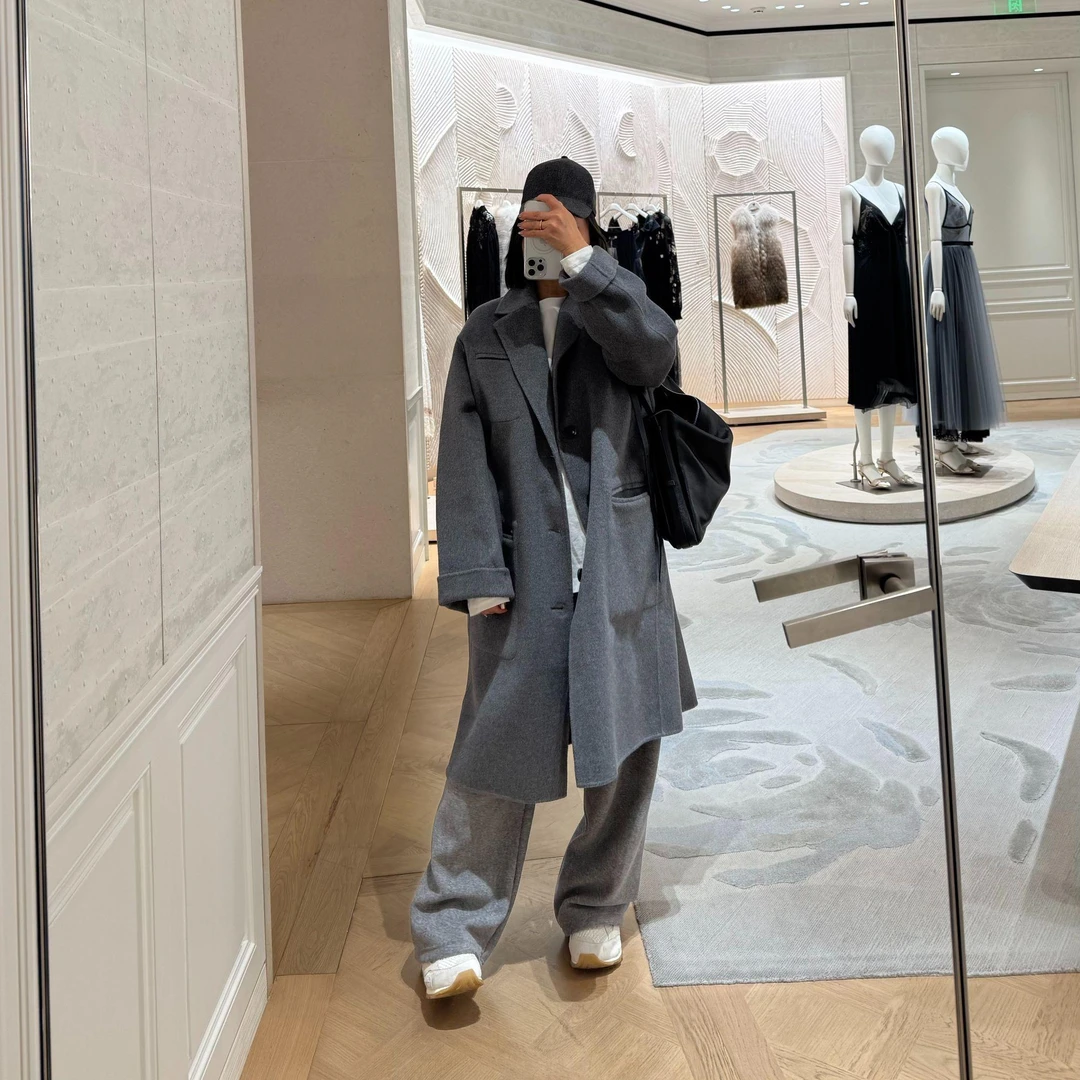 COCOLINDA | 100羊毛 男女CP2024时尚轻奢长款大衣D2051