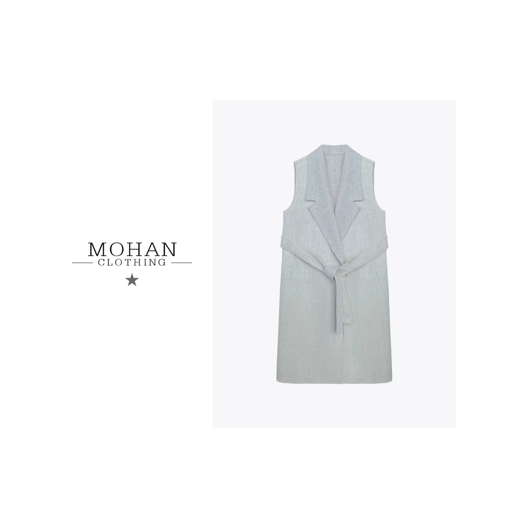 CLOTHING/墨含高奢时尚气质优雅舒适百搭纯羊毛毛呢大衣HGKK15