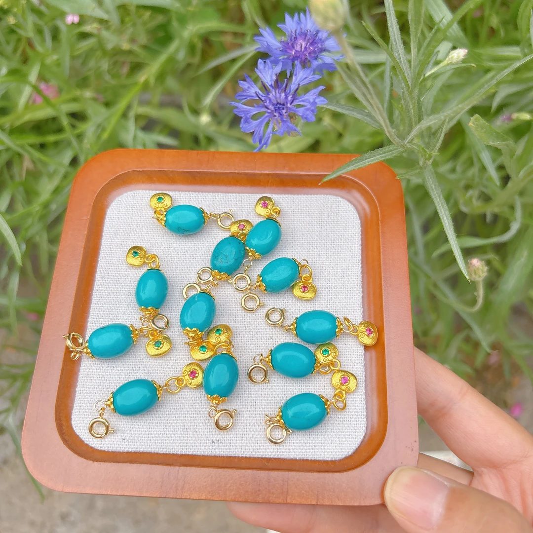 原创菱镁矿随形珠小滴溜diy手链项链提溜万能扣挂件吊坠文玩配饰