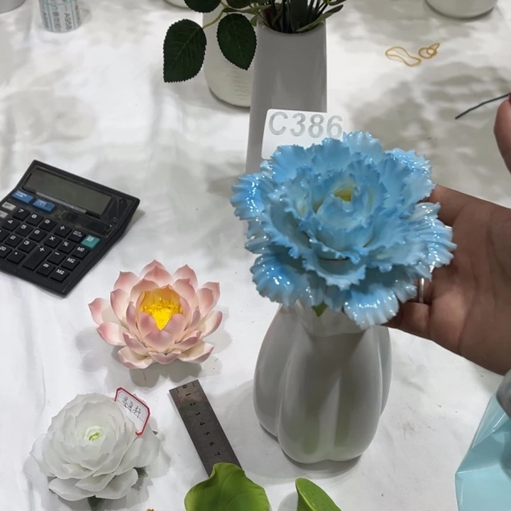 幼***陶瓷花手工捏制C348不花瓶