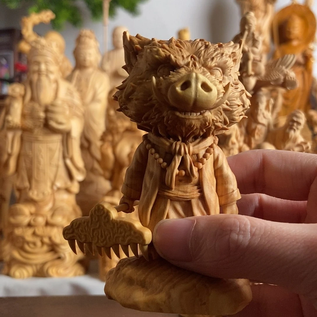 木沈*小叶黄杨木雕猪八戒